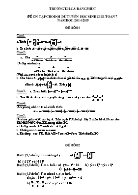 Đề ôn tập cho đội dự tuyển học sinh giỏi Toán 7